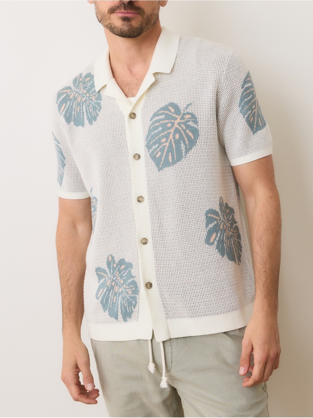 Marine Layer Men’s Asher Sweater Resort Knit Shirt Large